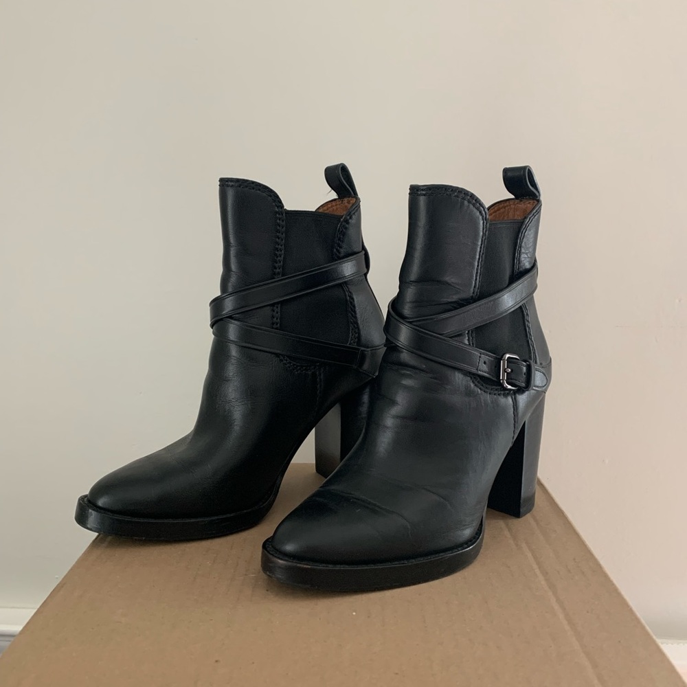Coach black leather boots